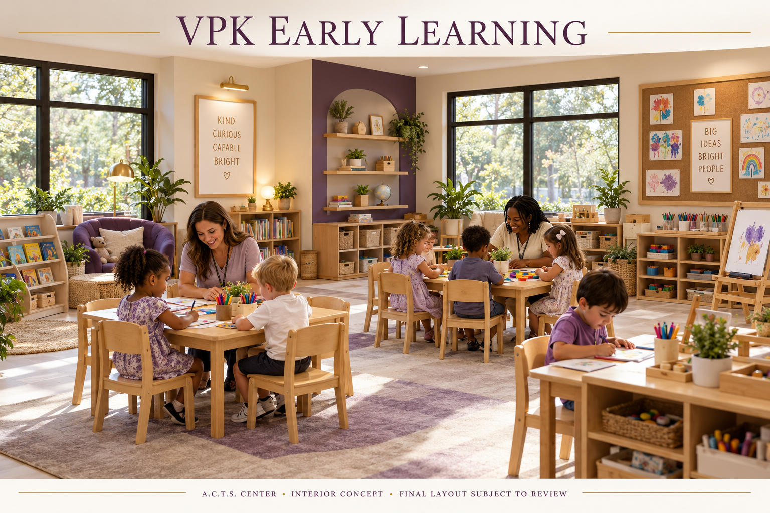 A.C.T.S. Center — proposed early learning concept; illustrative rendering, not a completed facility